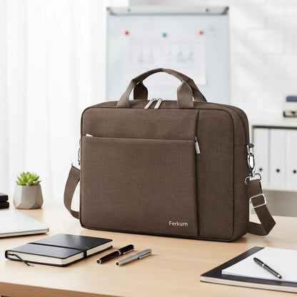 15.6 16 Inch Laptop Case Bag for Women Men Compatible with MacBook Pro M5/HP OmniBook Omen Envy/Lenovo Yoga IdealPad/Dell Pro Inspiron, Carrying Briefcase Computer Messenger Bag Case, Grey