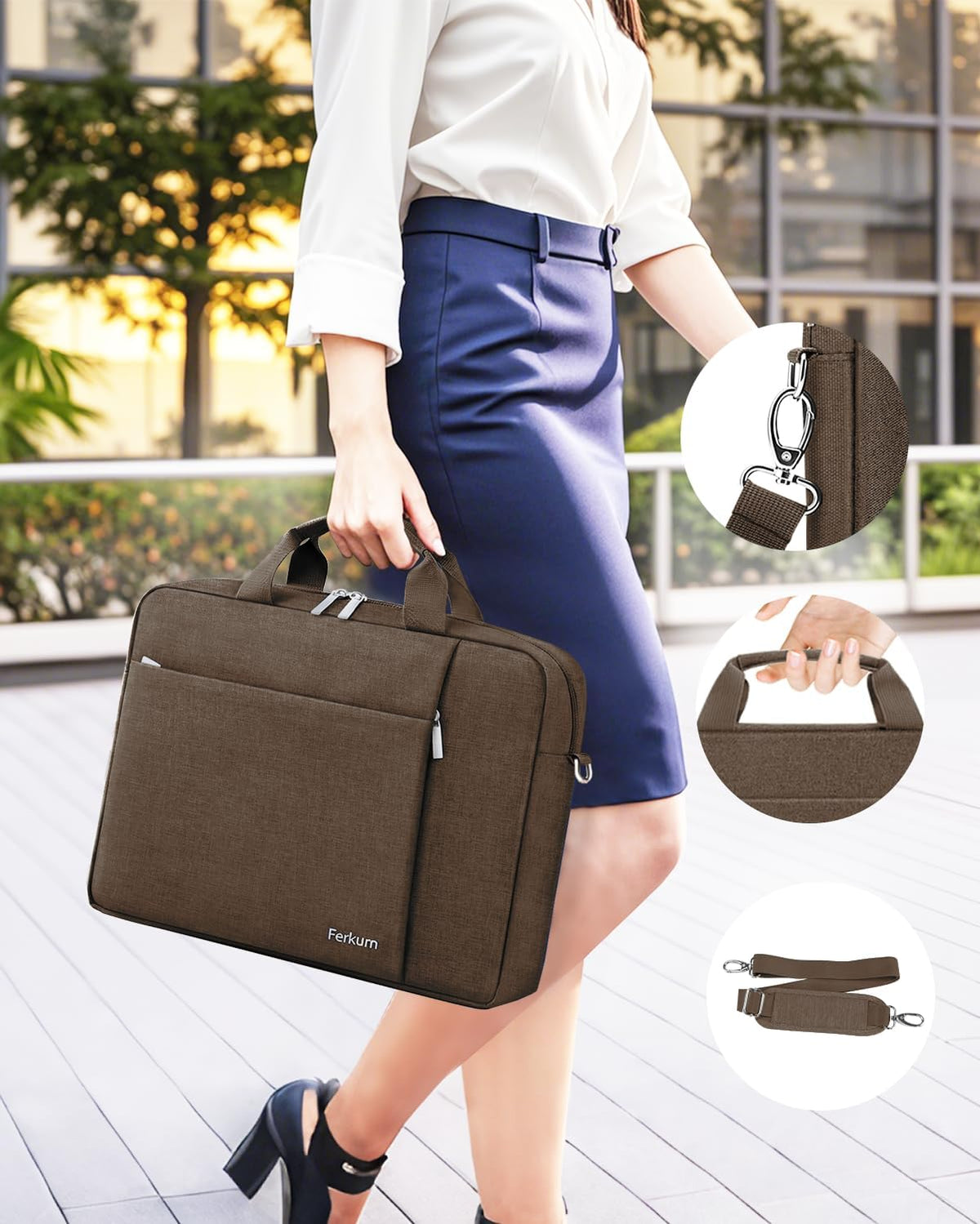 15.6 16 Inch Laptop Case Bag for Women Men Compatible with MacBook Pro M5/HP OmniBook Omen Envy/Lenovo Yoga IdealPad/Dell Pro Inspiron, Carrying Briefcase Computer Messenger Bag Case, Grey