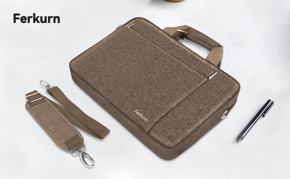 15.6 16 Inch Laptop Case Bag for Women Men Compatible with MacBook Pro M5/HP OmniBook Omen Envy/Lenovo Yoga IdealPad/Dell Pro Inspiron, Carrying Briefcase Computer Messenger Bag Case, Grey