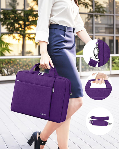 15.6 16 Inch Laptop Case Bag for Women Men Compatible with MacBook Pro M5/HP OmniBook Omen Envy/Lenovo Yoga IdealPad/Dell Pro Inspiron, Carrying Briefcase Computer Messenger Bag Case, Grey