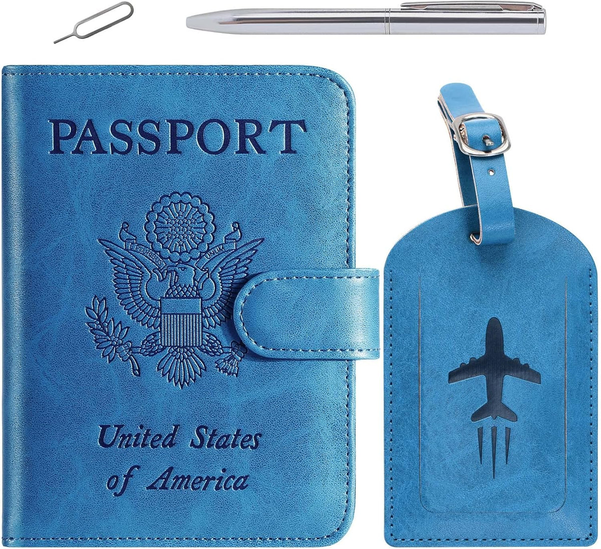 Passport Holder Cover Wallet RFID Blocking Leather Card Case Travel Accessories for Women Men (Pink)
