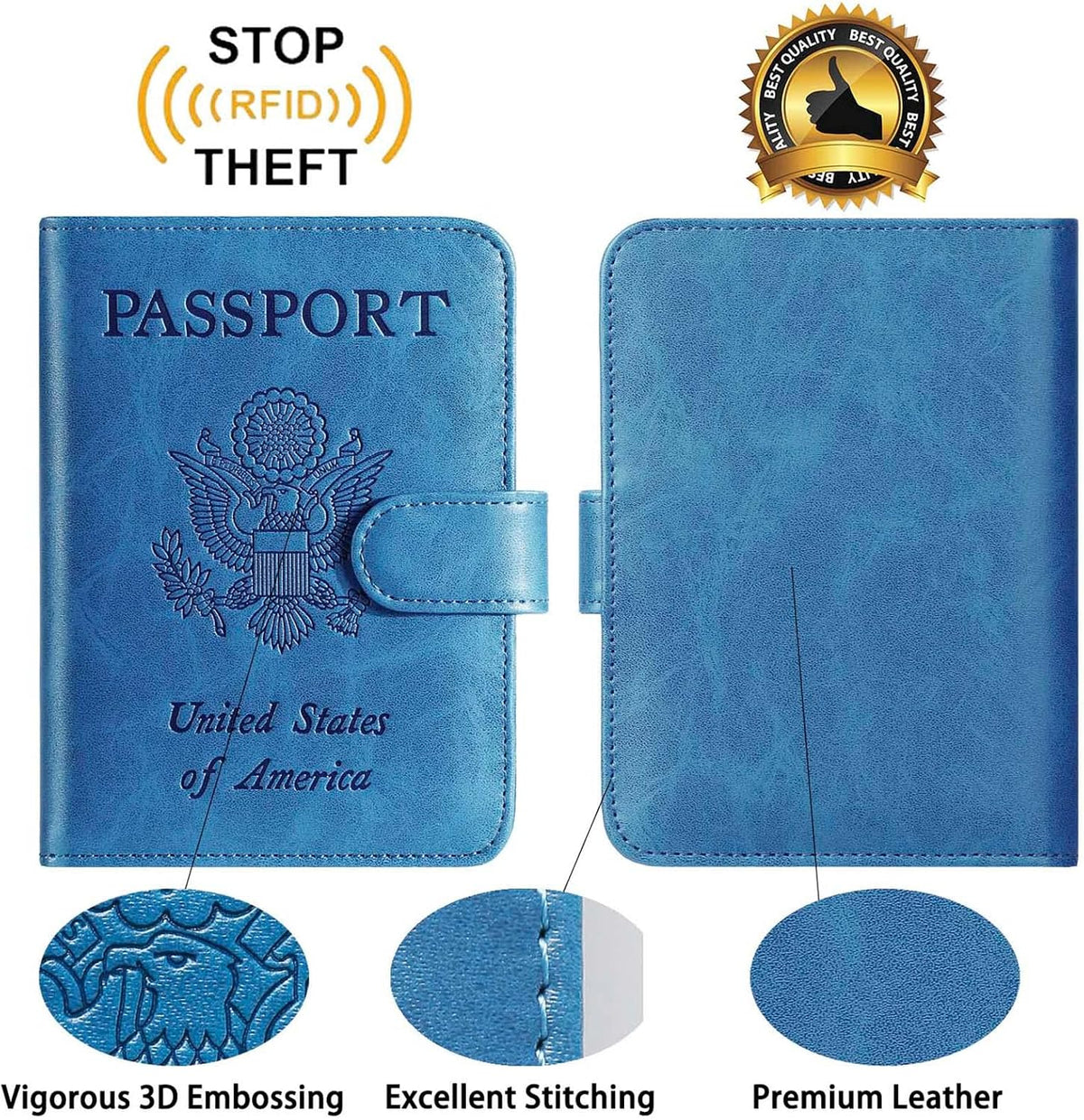 Passport Holder Cover Wallet RFID Blocking Leather Card Case Travel Accessories for Women Men (Pink)