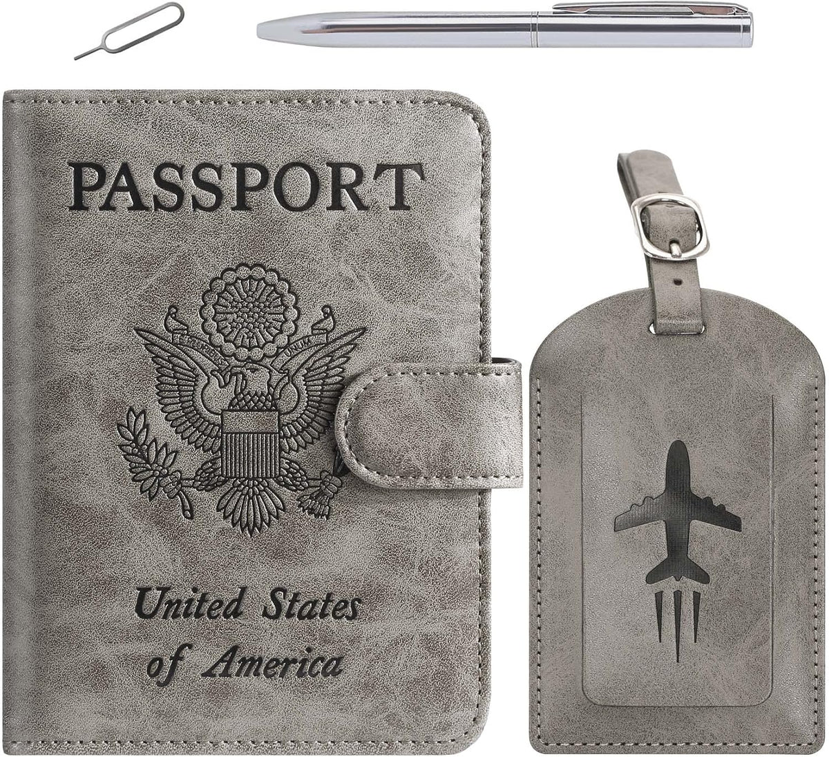 Passport Holder Cover Wallet RFID Blocking Leather Card Case Travel Accessories for Women Men (Pink)