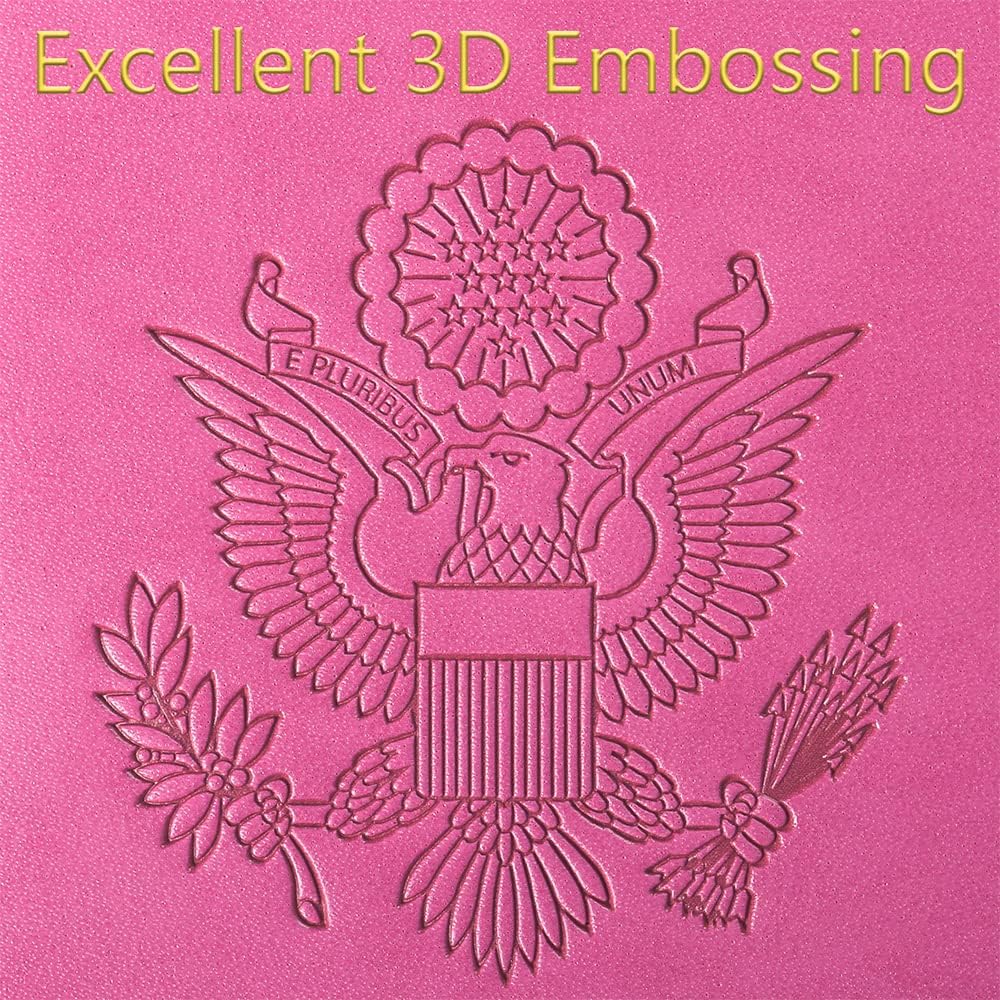Passport Holder Cover Wallet RFID Blocking Leather Card Case Travel Accessories for Women Men (Pink)