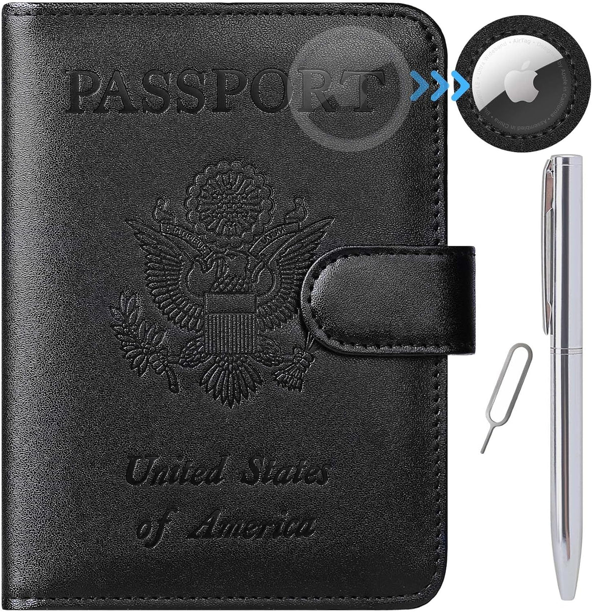 Passport Holder Cover Wallet RFID Blocking Leather Card Case Travel Accessories for Women Men (Pink)
