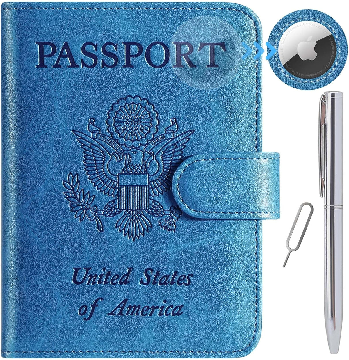 Passport Holder Cover Wallet RFID Blocking Leather Card Case Travel Accessories for Women Men (Pink)