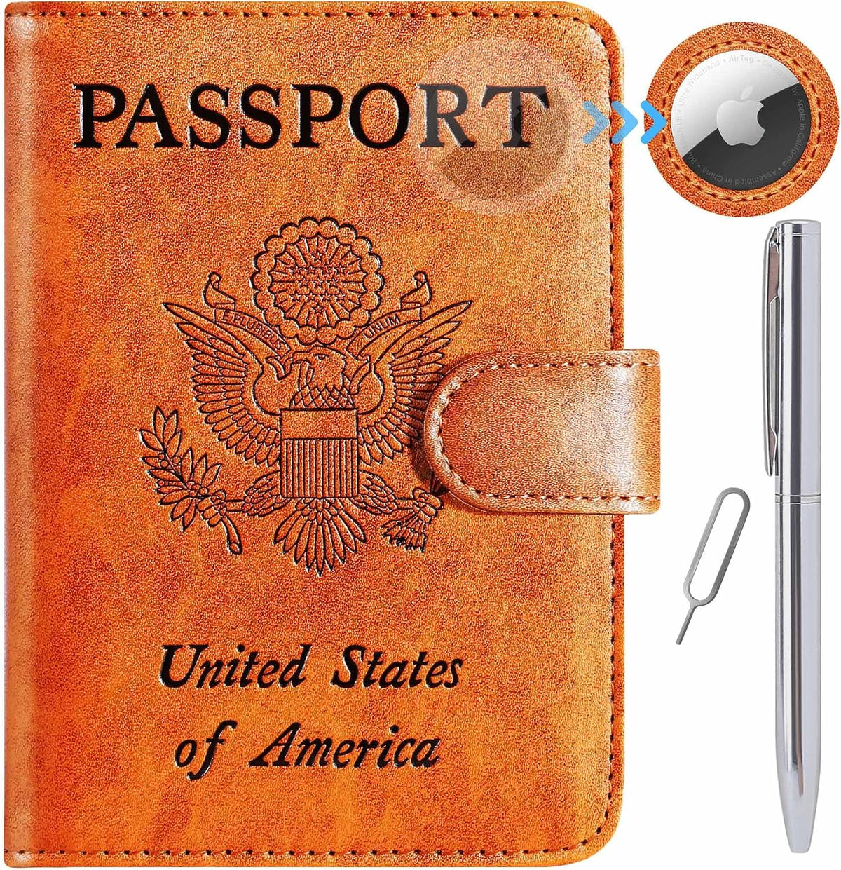 Passport Holder Cover Wallet RFID Blocking Leather Card Case Travel Accessories for Women Men (Pink)