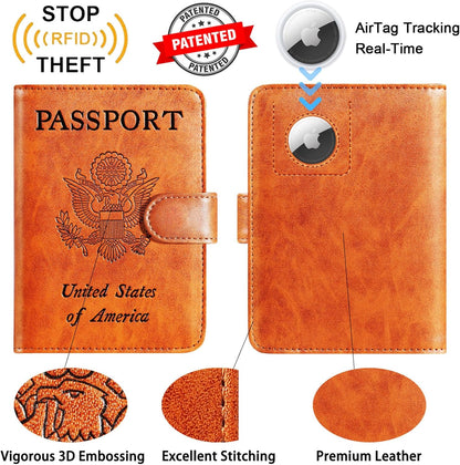 Passport Holder Cover Wallet RFID Blocking Leather Card Case Travel Accessories for Women Men (Pink)