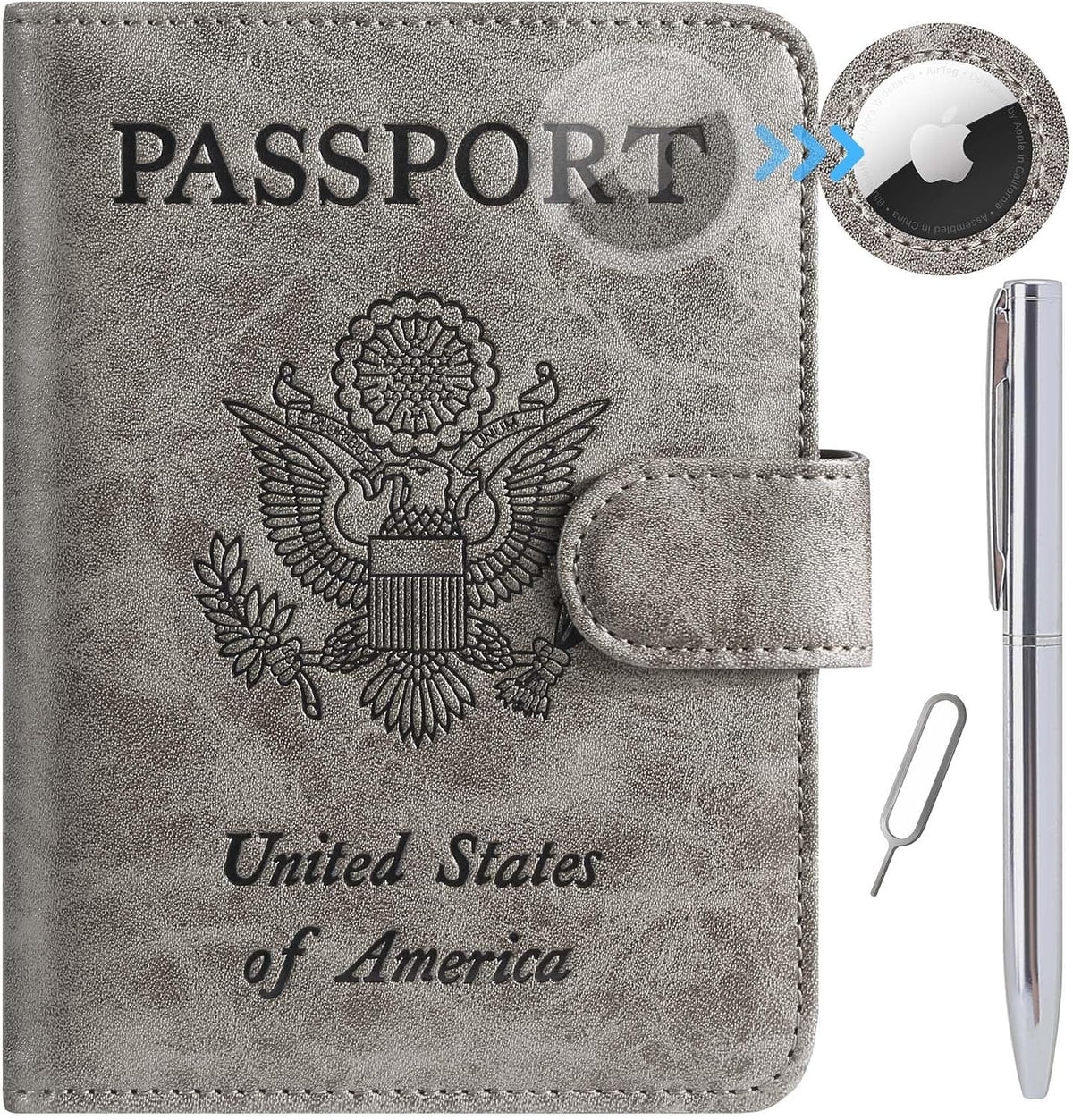 Passport Holder Cover Wallet RFID Blocking Leather Card Case Travel Accessories for Women Men (Pink)