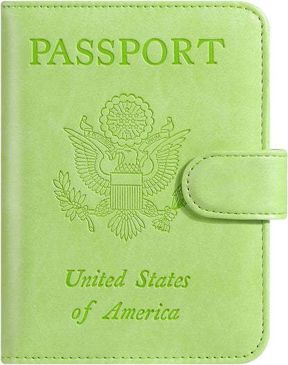 Passport Holder Cover Wallet RFID Blocking Leather Card Case Travel Accessories for Women Men (Pink)
