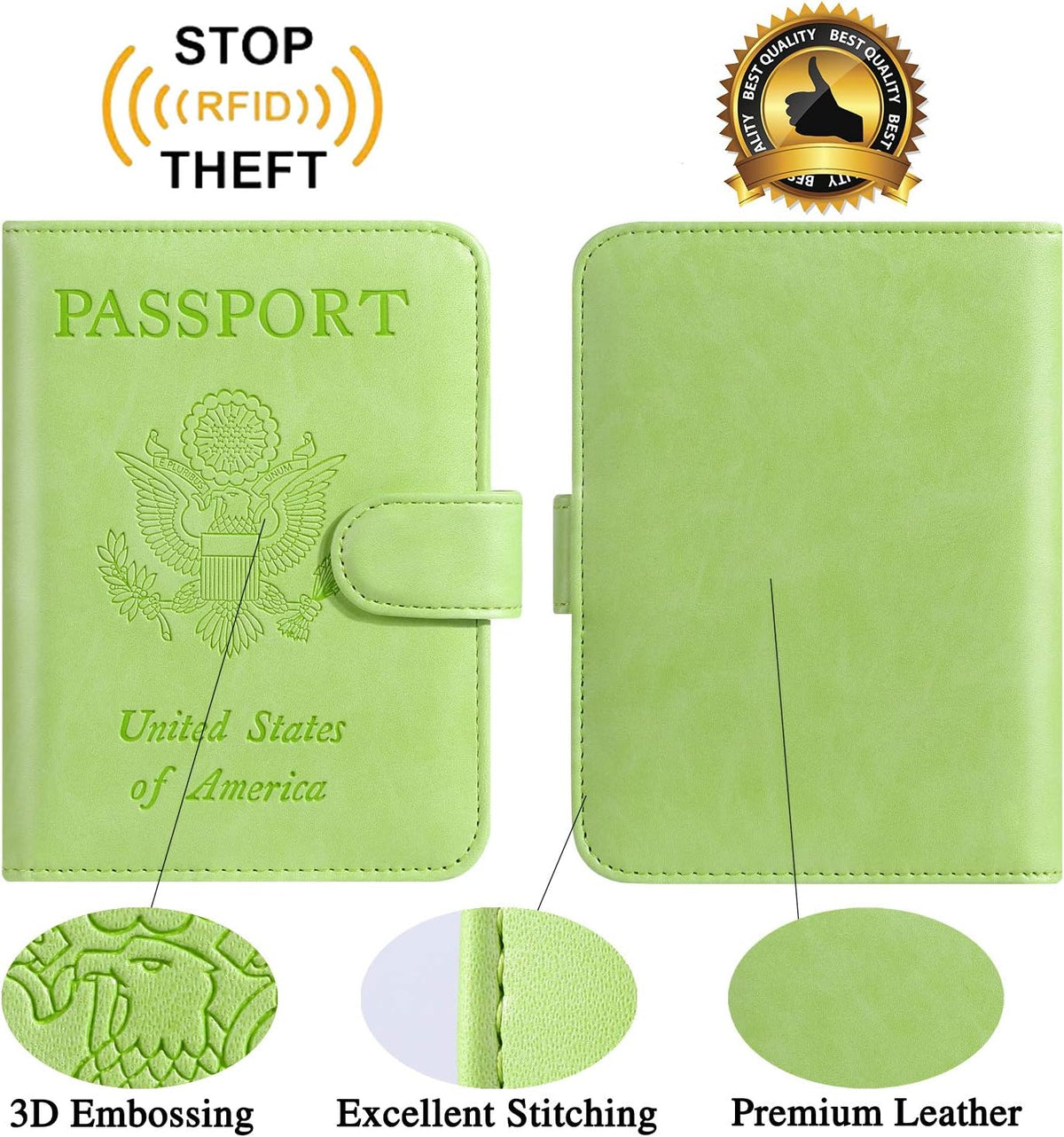 Passport Holder Cover Wallet RFID Blocking Leather Card Case Travel Accessories for Women Men (Pink)