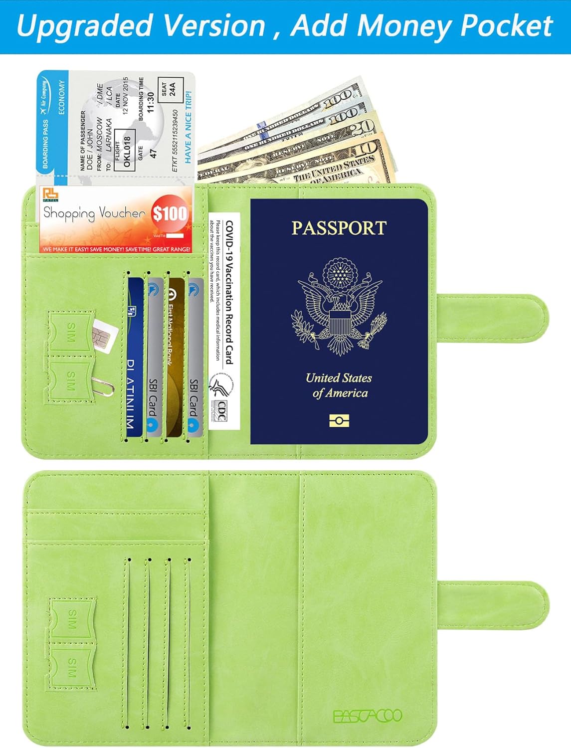 Passport Holder Cover Wallet RFID Blocking Leather Card Case Travel Accessories for Women Men (Pink)