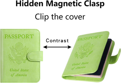 Passport Holder Cover Wallet RFID Blocking Leather Card Case Travel Accessories for Women Men (Pink)