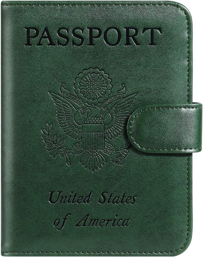 Passport Holder Cover Wallet RFID Blocking Leather Card Case Travel Accessories for Women Men (Pink)