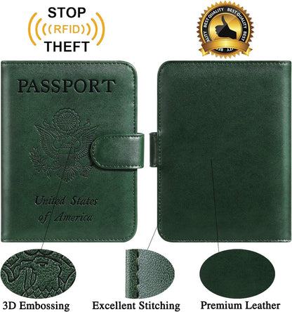 Passport Holder Cover Wallet RFID Blocking Leather Card Case Travel Accessories for Women Men (Pink)
