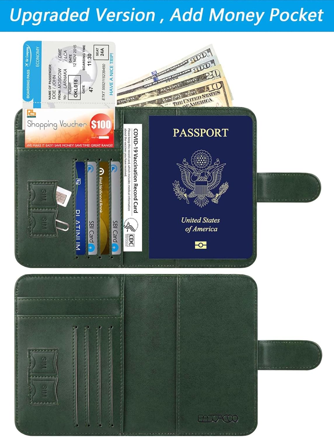 Passport Holder Cover Wallet RFID Blocking Leather Card Case Travel Accessories for Women Men (Pink)