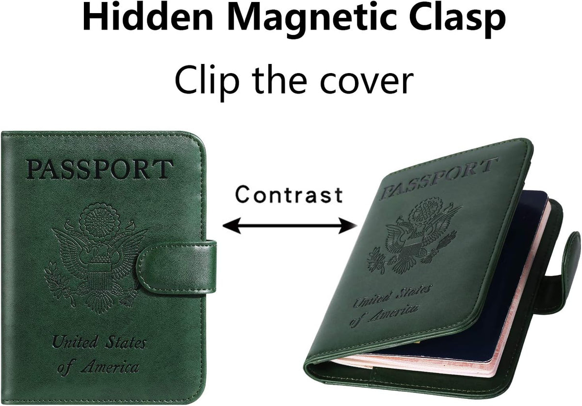 Passport Holder Cover Wallet RFID Blocking Leather Card Case Travel Accessories for Women Men (Pink)