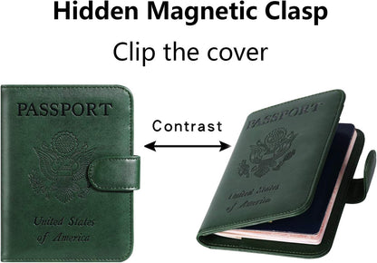 Passport Holder Cover Wallet RFID Blocking Leather Card Case Travel Accessories for Women Men (Pink)