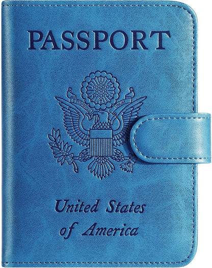 Passport Holder Cover Wallet RFID Blocking Leather Card Case Travel Accessories for Women Men (Pink)