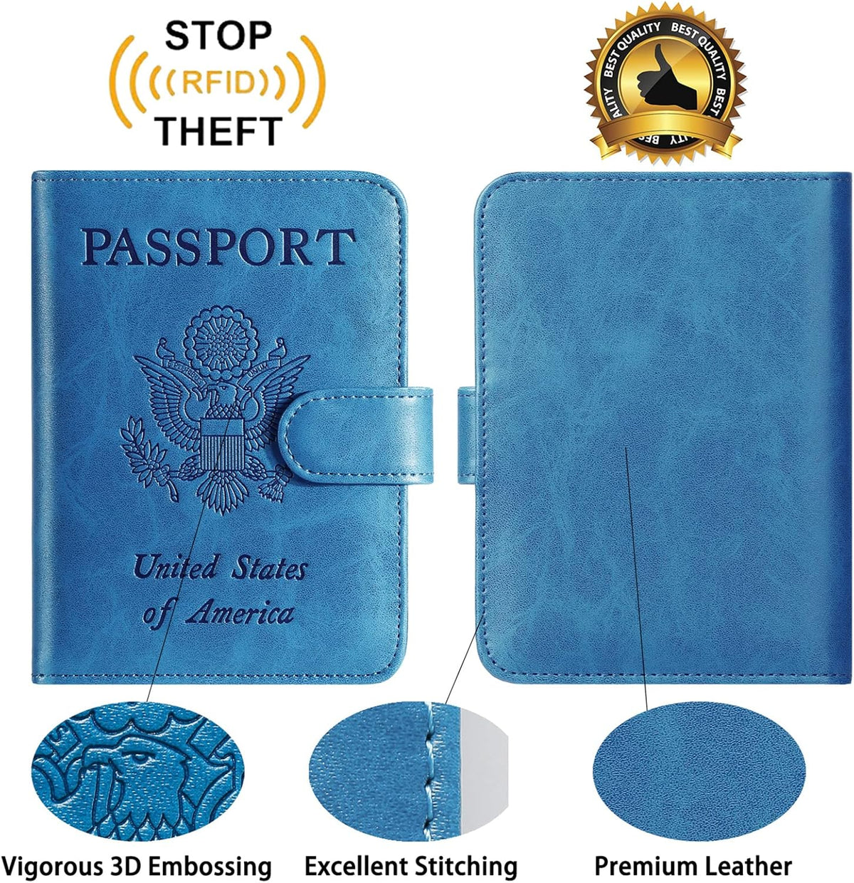 Passport Holder Cover Wallet RFID Blocking Leather Card Case Travel Accessories for Women Men (Pink)