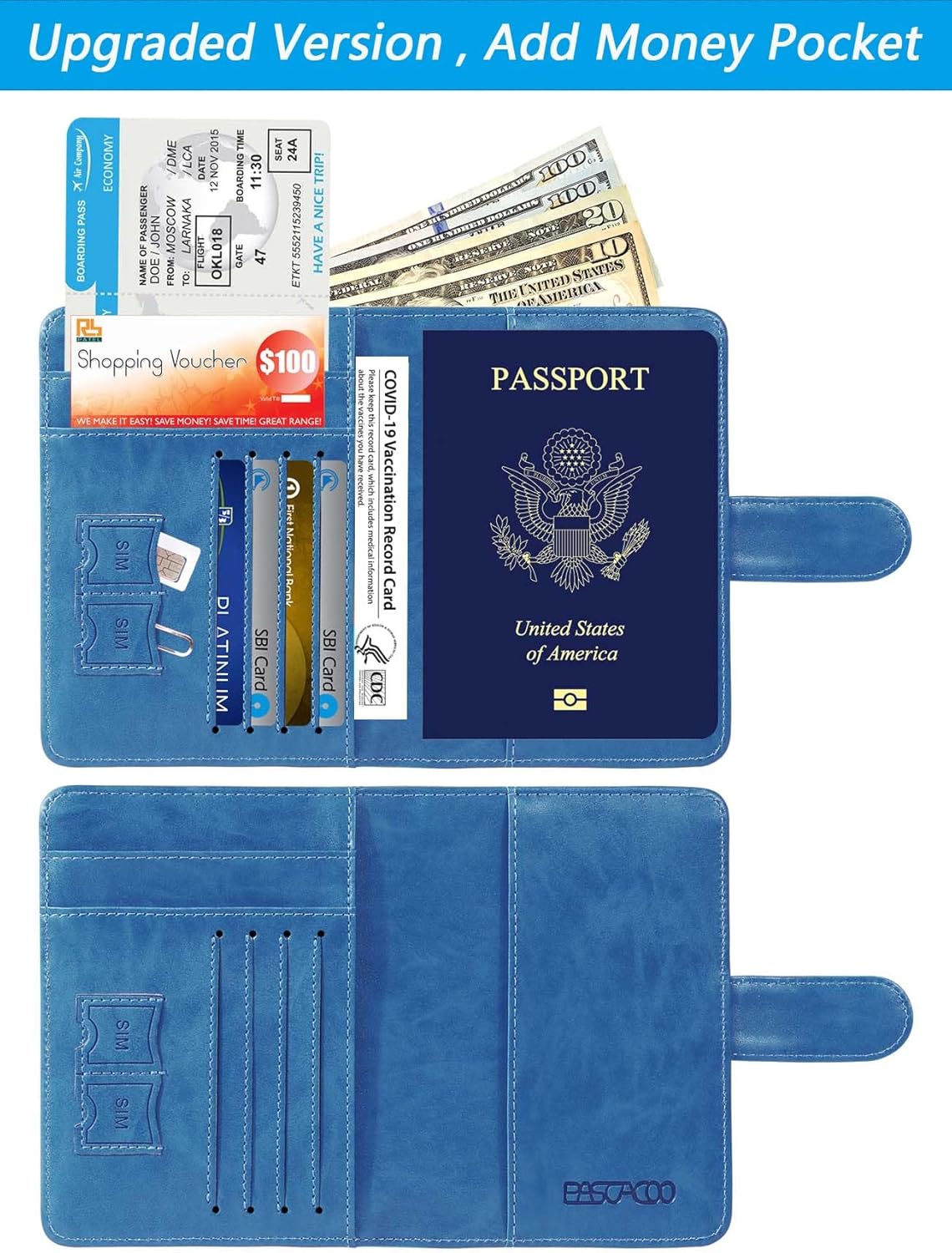 Passport Holder Cover Wallet RFID Blocking Leather Card Case Travel Accessories for Women Men (Pink)