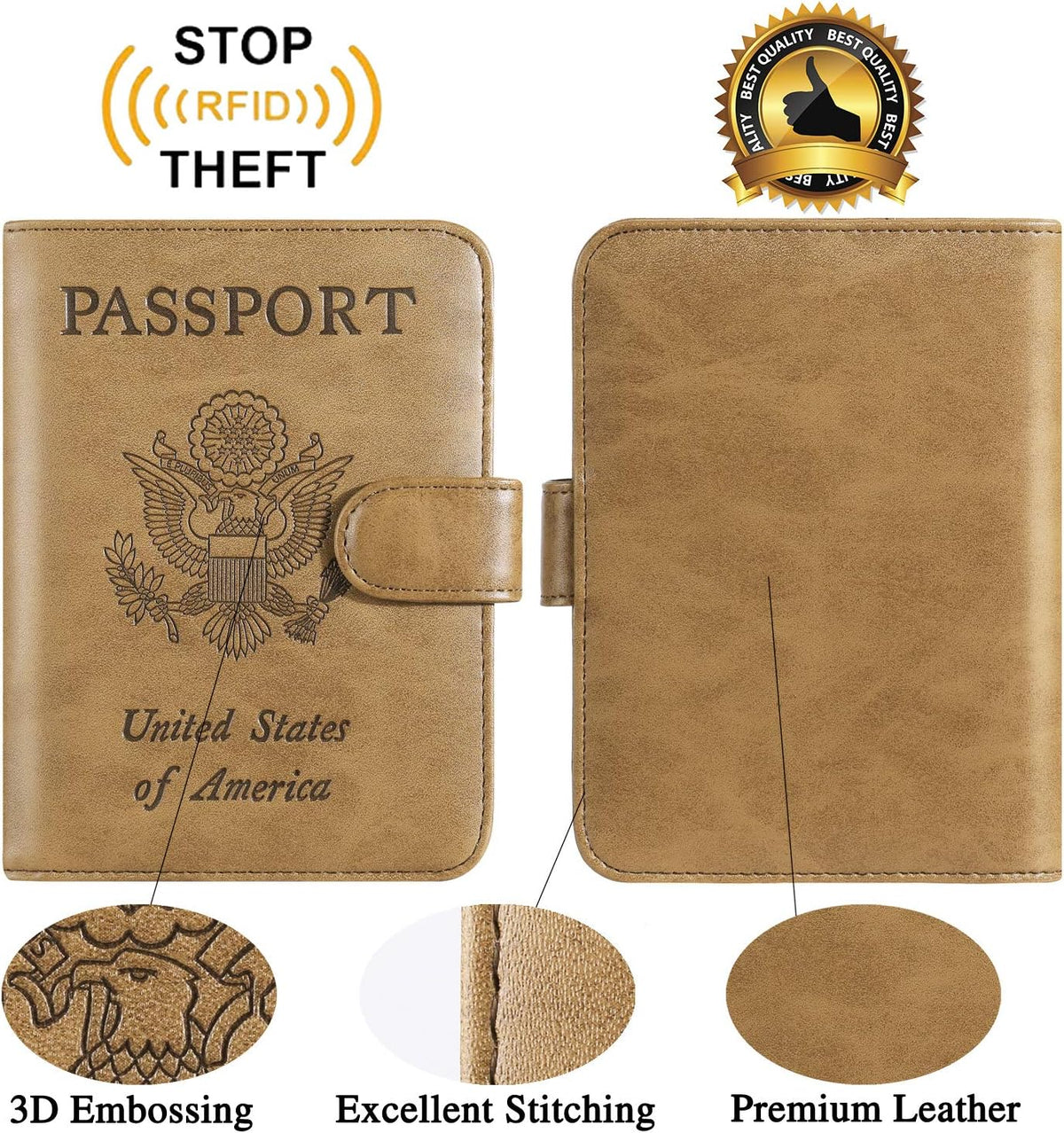 Passport Holder Cover Wallet RFID Blocking Leather Card Case Travel Accessories for Women Men (Pink)