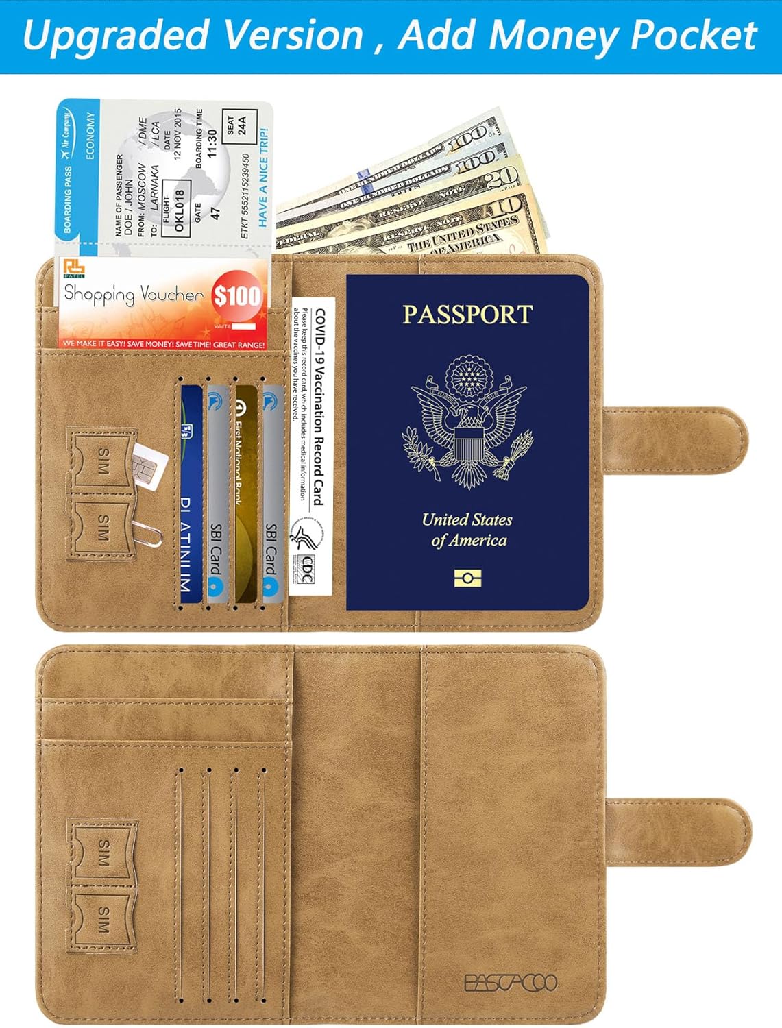 Passport Holder Cover Wallet RFID Blocking Leather Card Case Travel Accessories for Women Men (Pink)