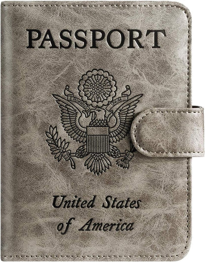 Passport Holder Cover Wallet RFID Blocking Leather Card Case Travel Accessories for Women Men (Pink)