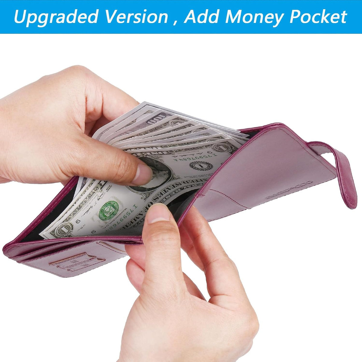 Passport Holder Cover Wallet RFID Blocking Leather Card Case Travel Accessories for Women Men (Pink)