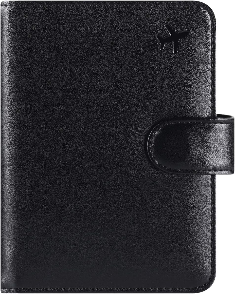 Passport Holder Cover Wallet RFID Blocking Leather Card Case Travel Accessories for Women Men (Pink)
