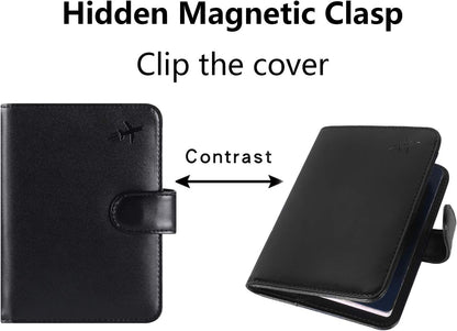 Passport Holder Cover Wallet RFID Blocking Leather Card Case Travel Accessories for Women Men (Pink)