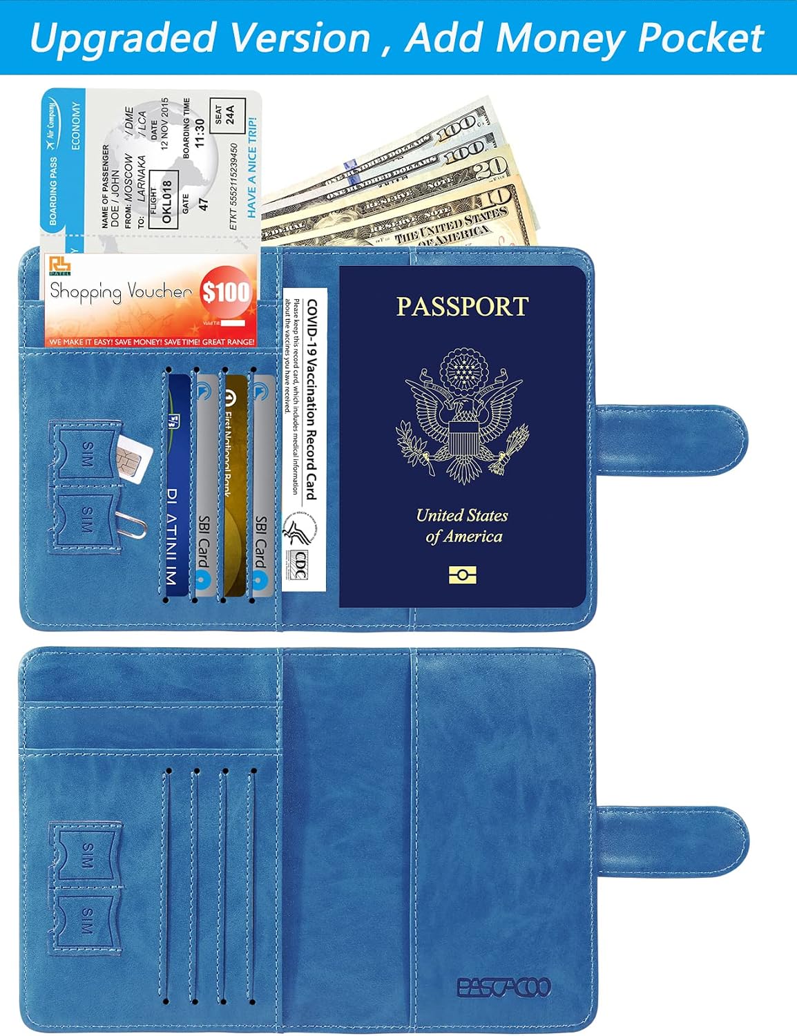 Passport Holder Cover Wallet RFID Blocking Leather Card Case Travel Accessories for Women Men (Pink)