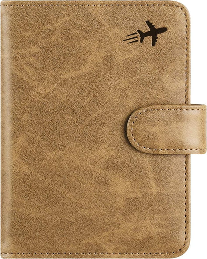 Passport Holder Cover Wallet RFID Blocking Leather Card Case Travel Accessories for Women Men (Pink)