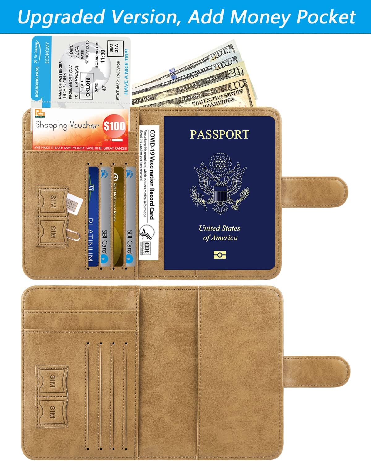 Passport Holder Cover Wallet RFID Blocking Leather Card Case Travel Accessories for Women Men (Pink)