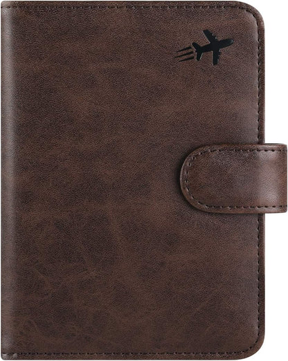 Passport Holder Cover Wallet RFID Blocking Leather Card Case Travel Accessories for Women Men (Pink)