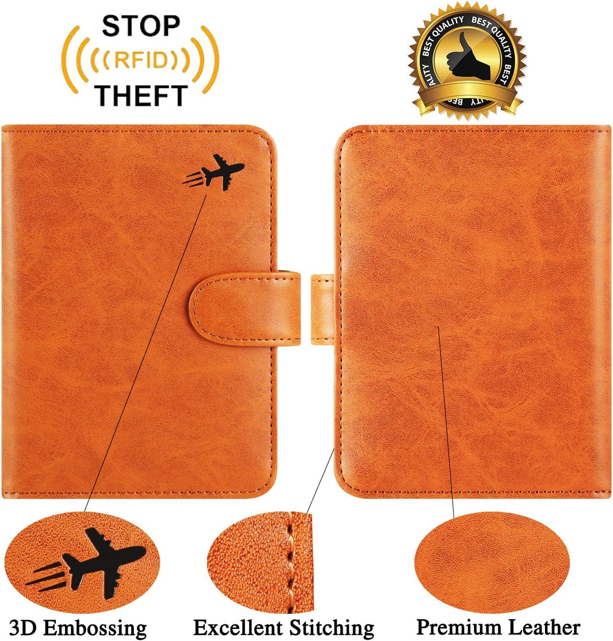 Passport Holder Cover Wallet RFID Blocking Leather Card Case Travel Accessories for Women Men (Pink)