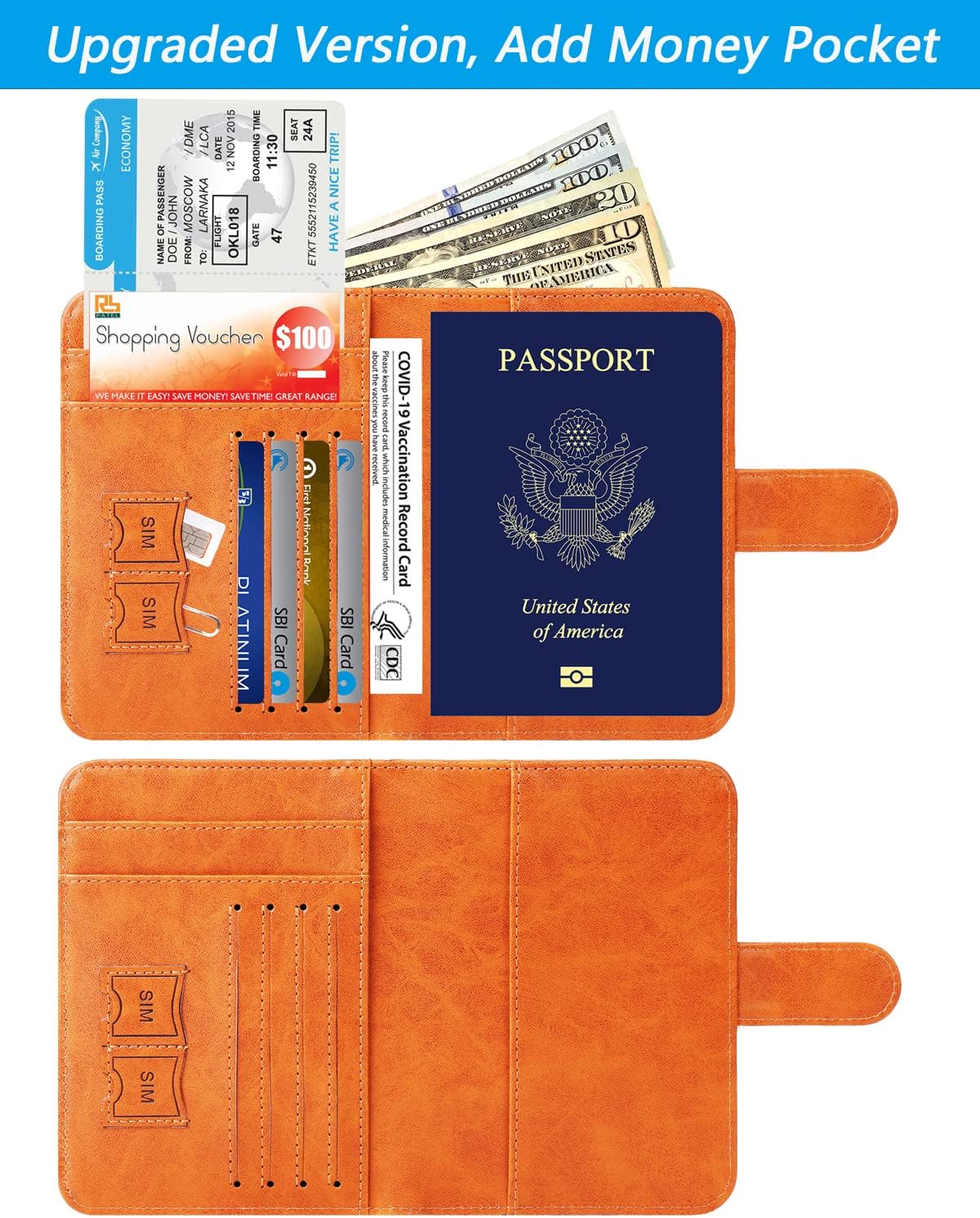 Passport Holder Cover Wallet RFID Blocking Leather Card Case Travel Accessories for Women Men (Pink)