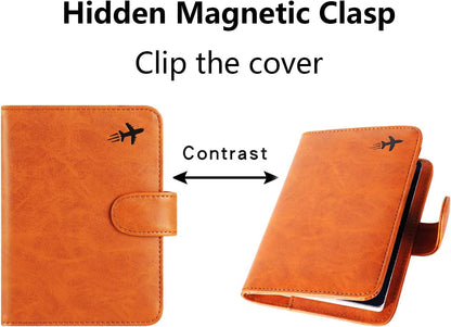 Passport Holder Cover Wallet RFID Blocking Leather Card Case Travel Accessories for Women Men (Pink)