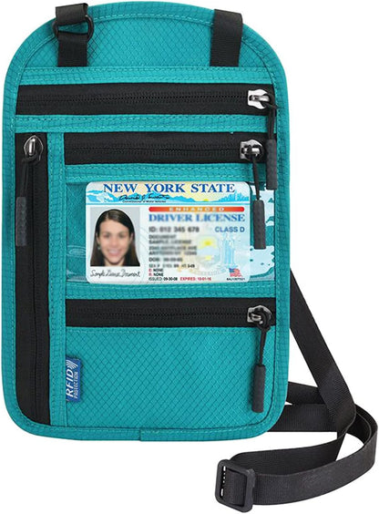 Neck Wallet,RFID Blocking Passport Holder,Travel Neck Pouch Passport Holder for Women and Men Keep Valuables Safe for Secure Travels