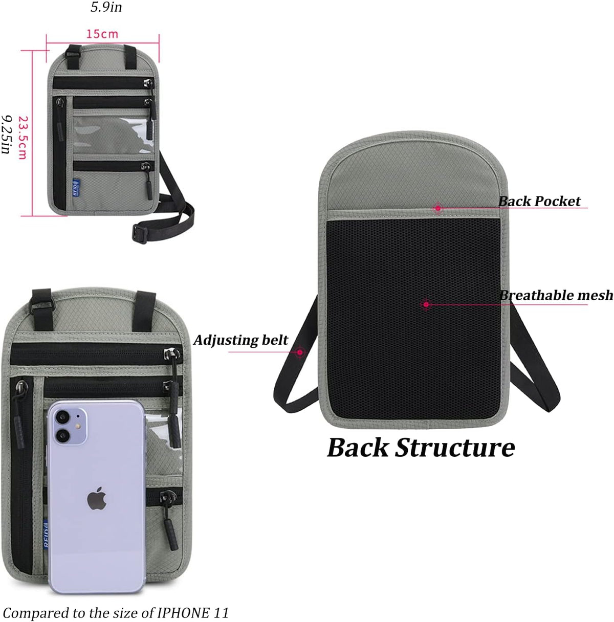 Neck Wallet,RFID Blocking Passport Holder,Travel Neck Pouch Passport Holder for Women and Men Keep Valuables Safe for Secure Travels
