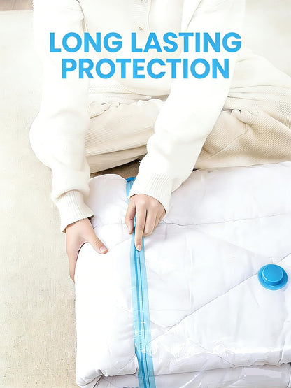 Vacuum Bags for Travel with Pump,8 Pack Vacuum Storage Bags for Bedding and Clothing,Space Saver Bags for Travel and Home(with Hand Pump, Medium 50 * 70)