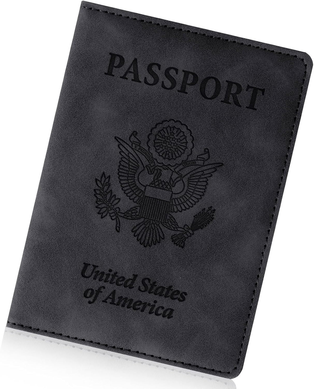 Passport Holder for Travel Essentials, RFID Blocking Passport Cover Wallet Card Case for Women and Men, PU Leather, Black