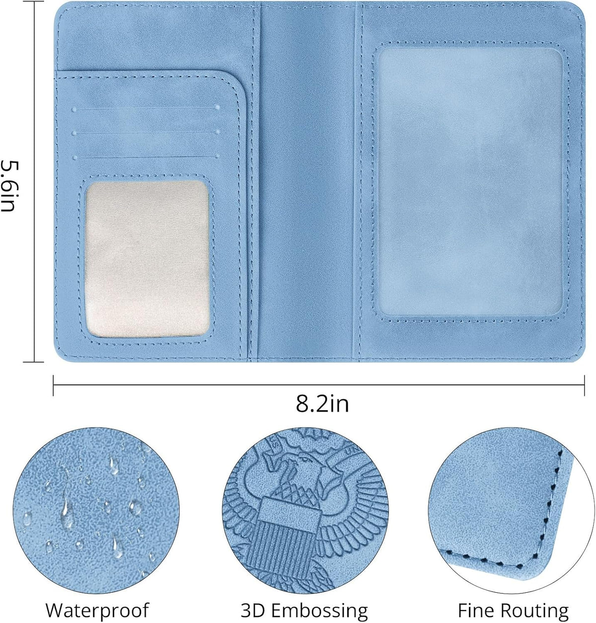 Passport Holder for Travel Essentials, RFID Blocking Passport Cover Wallet Card Case for Women and Men, PU Leather, Black