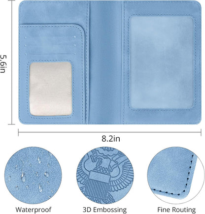 Passport Holder for Travel Essentials, RFID Blocking Passport Cover Wallet Card Case for Women and Men, PU Leather, Black