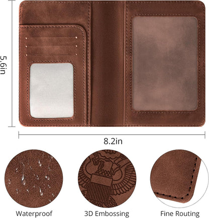 Passport Holder for Travel Essentials, RFID Blocking Passport Cover Wallet Card Case for Women and Men, PU Leather, Black