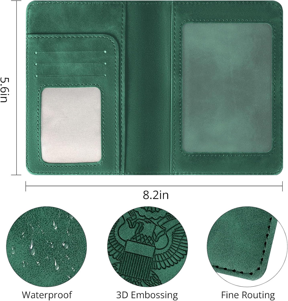 Passport Holder for Travel Essentials, RFID Blocking Passport Cover Wallet Card Case for Women and Men, PU Leather, Black