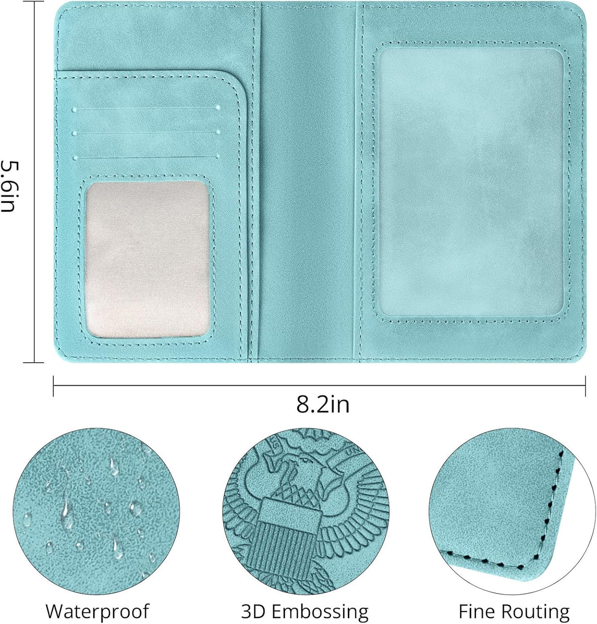 Passport Holder for Travel Essentials, RFID Blocking Passport Cover Wallet Card Case for Women and Men, PU Leather, Black