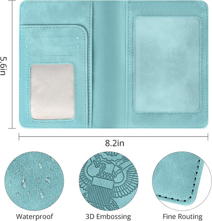 Passport Holder for Travel Essentials, RFID Blocking Passport Cover Wallet Card Case for Women and Men, PU Leather, Black