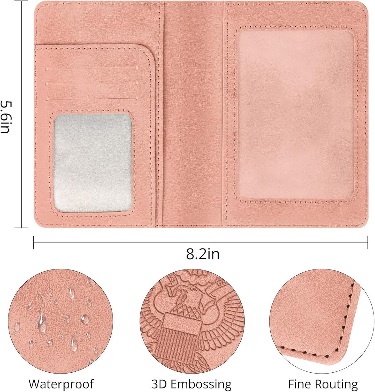 Passport Holder for Travel Essentials, RFID Blocking Passport Cover Wallet Card Case for Women and Men, PU Leather, Black