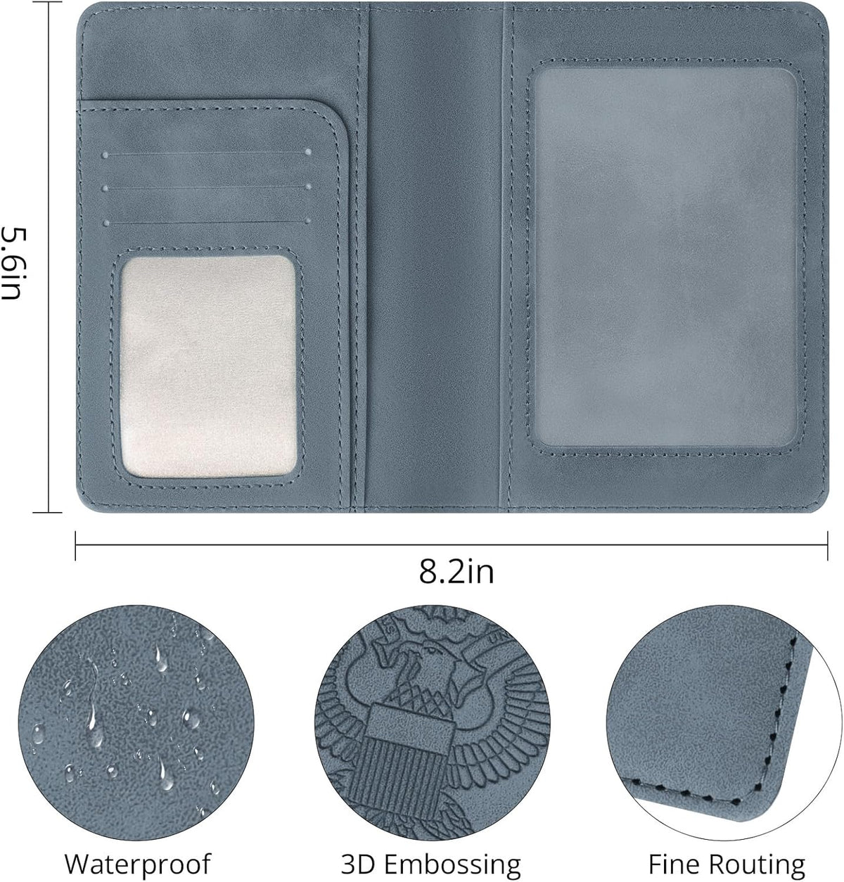Passport Holder for Travel Essentials, RFID Blocking Passport Cover Wallet Card Case for Women and Men, PU Leather, Black